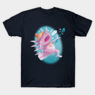 Sleepy Axolotl Wizard T-Shirt